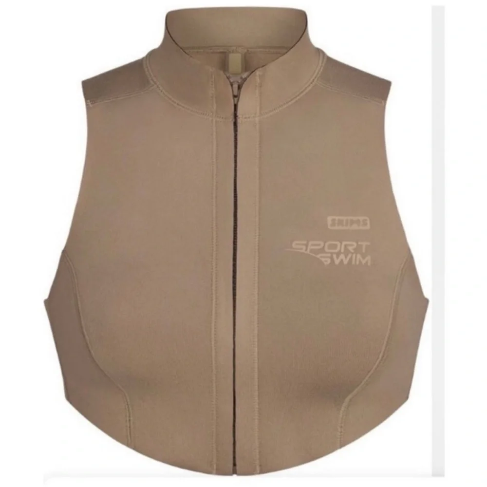 SKIMS SPORT SWIM MOCKNECK ZIP SCUBA BIKINI TOP NWT 2X